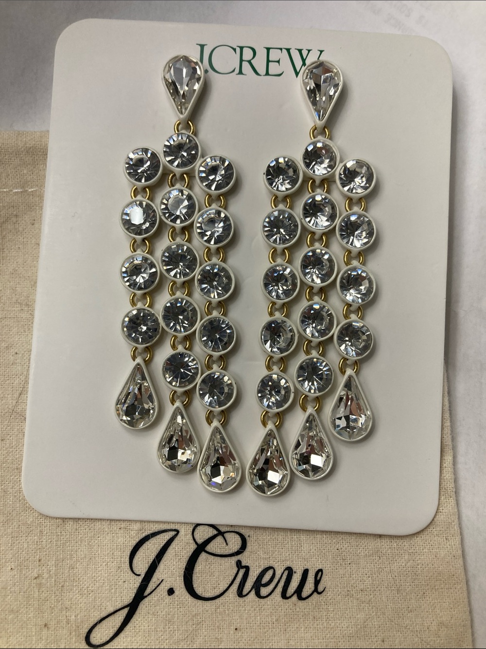 JCrew Sparkly waterfall earrings